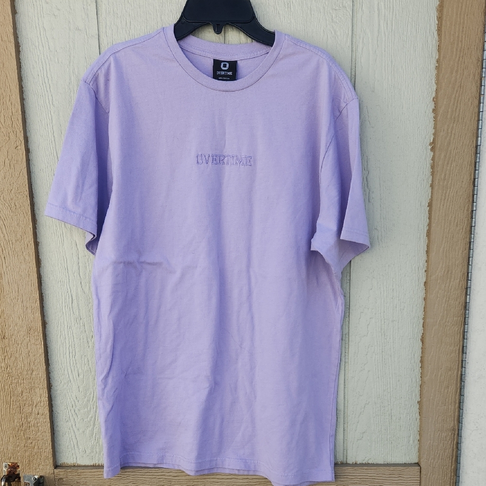 Overtime Mens Pastel Purple Sport Tee Cotton Ecocore Medium Normcore Athletic